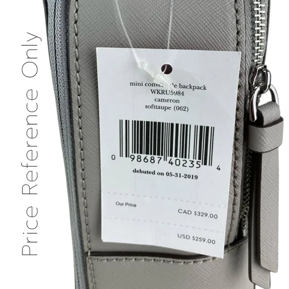 KATE SPADE New York Cameron Mini Convertible Backpack Sling Crossbody SOFT TAUPE - Picture 6 of 17